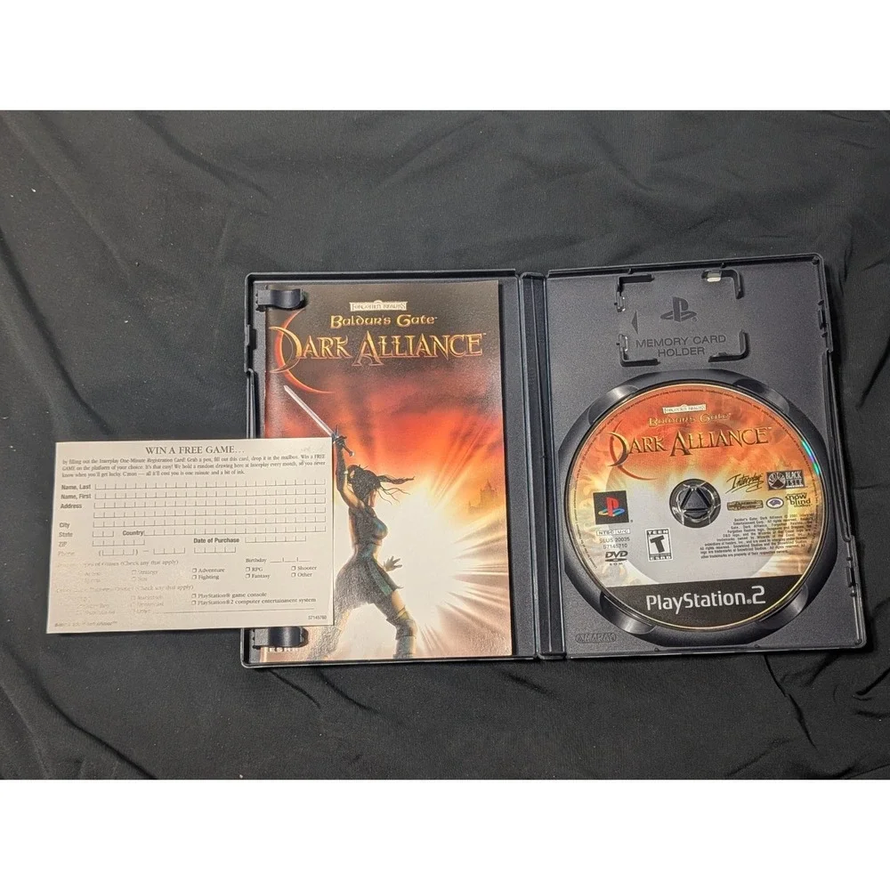 Baldur's Gate: Dark Alliance (PS2, 2001) - Complete in Box (CIB) w/ Manual
